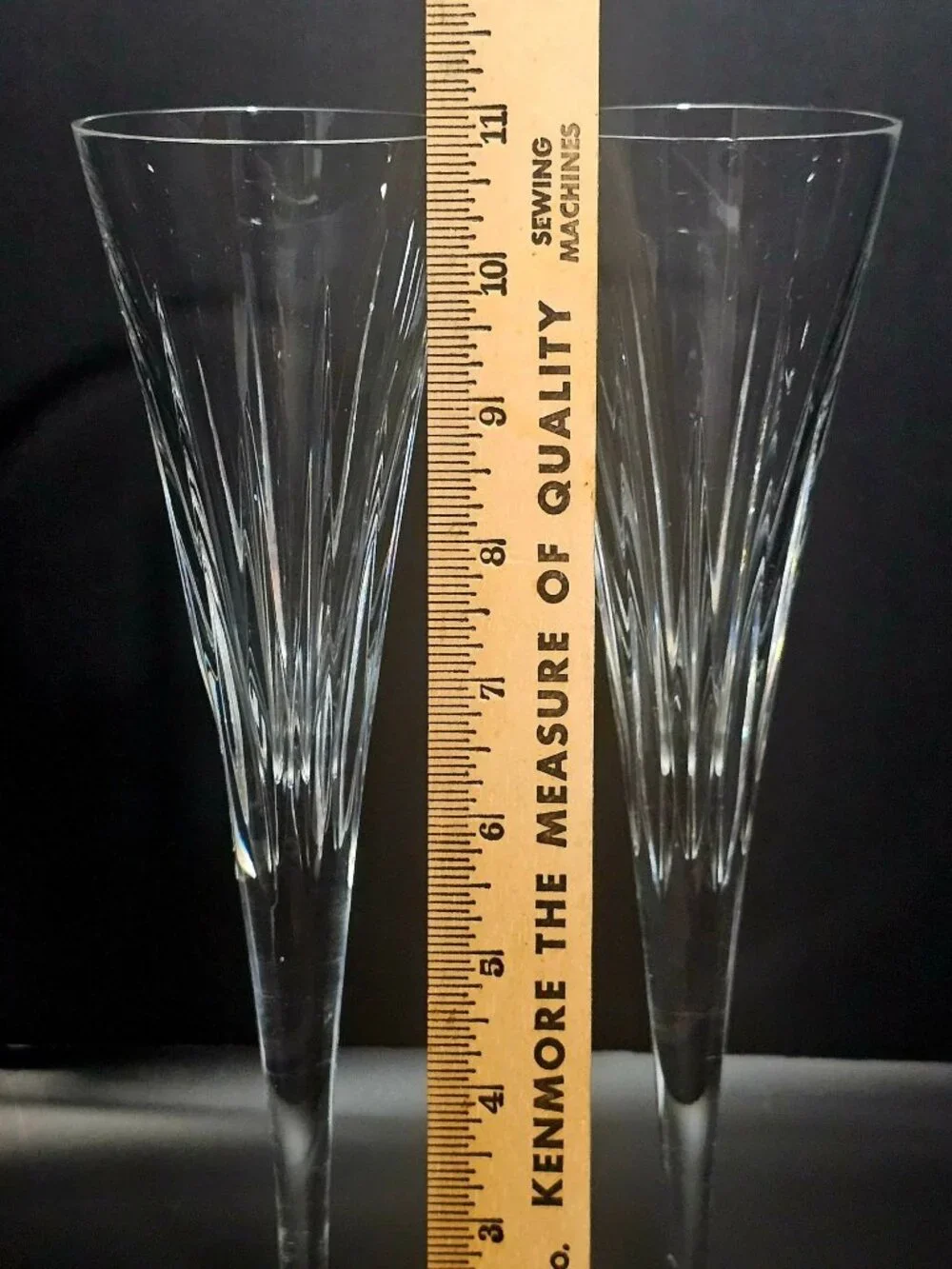 2 Miller Rogaska Soho Crystal Champagne Flutes vintage MCM fleabite Toasting 11